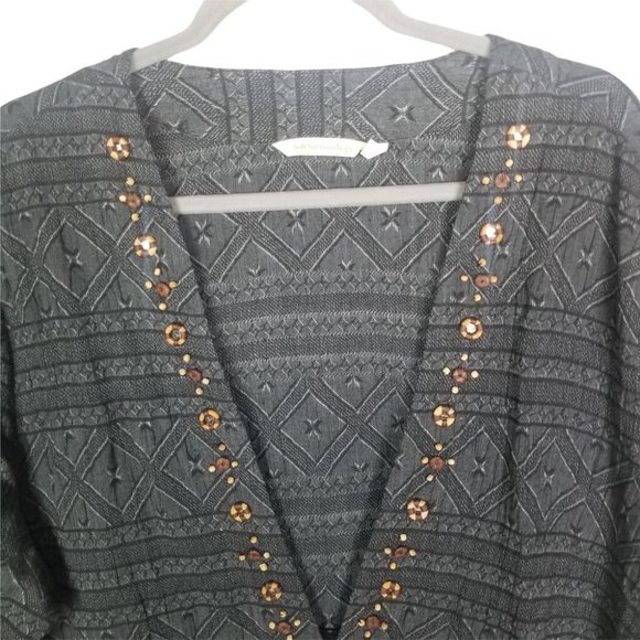 Soft Surroundings Blouse Womens 3X Gray Geometric - Picture 2 of 9